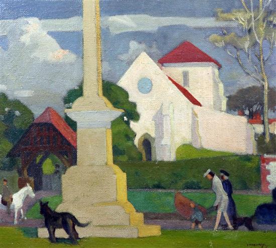Charles H. H. Burleigh (1875-1956) St Margarets Church, Rottingdean, c.1930, 15.25 x 17in.